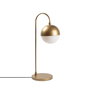 Opviq Horn - 12202 Lámpara de Mesa Dorada con Tapa de Cristal